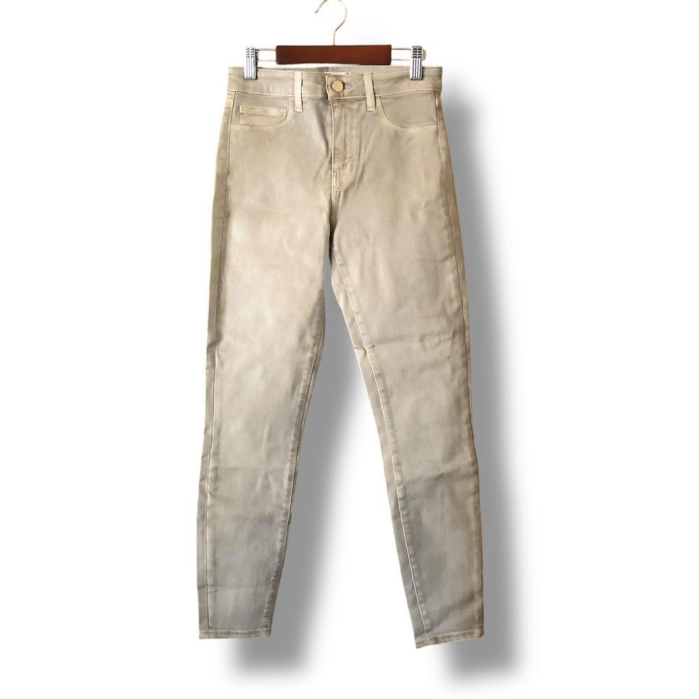 L'Agence Margot High Rise Skinny Jeans Light Tan NWOT Size 25 Neutral